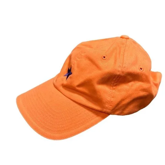 Shanghai Tang Orange Purple StarEmbroidered Logo Strapback Hat Cap